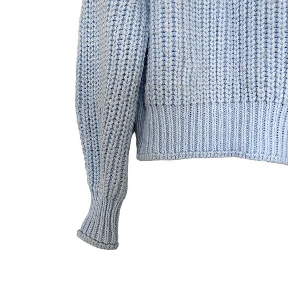 H&M light blue chunky knit funnel neck sweater Small - Picture 6 of 9
